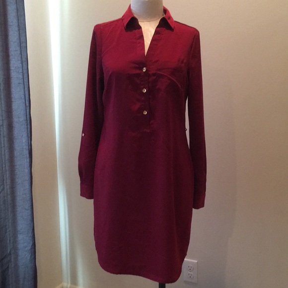The Limited Button Down Long Sleeve Shift Dress - Picture 1 of 3